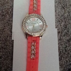 Coral Watch with Gold Accents